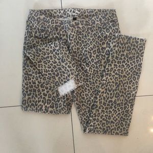 Art Class Super Skinny Jeans. Black and Tan Animal Print.